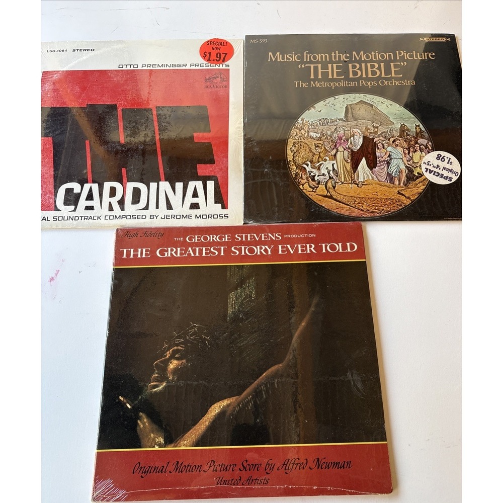 LOT of 3 Sealed Vinyl Original Soundtracks - Religious (L38)